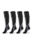 MAGIC SELECT 2 Paires de Chaussettes de Compression pour Homme et Femme, Chaussette de Contention pour le Sport, Running, Cyclisme, Voyage, Grossesse, Varices, Vols. Noir, CCN2, Taille L/XL.