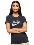 Nike W NSW Tee Varsity T-Shirt Femme, Black/(sail), FR : M (Taille Fabricant : M)