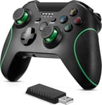 Manette Sans Fil Powerextra 2,4 G Ergonomique Joystick Rt Vibration, Compatible Avec Xbox One Series, Xbox One X, Ones, One Elite, Console Ps3, Pc Windows7 8 10, Noir Et Vert