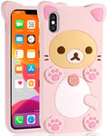 Koecya for iPhone XS Max Case 6.5" 3D Cute Cartoon Bear Phone Case Kawaii Fashion Cool Funny Bear Soft TPU Case for iPhone XSMax Silicone Cover for Girls Kids Women PK