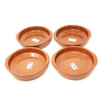 El Toro Glazed Terracotta Kitchen Dining Set of 4 Round Open Dishes (Diam) 20cm