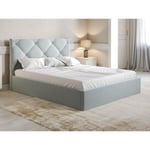 Lit coffre 140 x 190 cm - Velours - Gris clair - STARI de Pascal Morabito