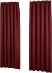 Deconovo Rideaux Occultants Isolant Thermique Anti Froid, Design Moderne à Oeillets, Rideaux pour Chambre Fille, 140x175 CM (Largeur x Hauteur), No?l Rouge, 2 Pièces