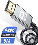 4K HDMI Cable 5m,Sweguard High Speed 18Gbps Braided HDMI 2.0 Cable 4K@60Hz 2K@144Hz Supports 3D UHD 2160p HD 1080p Ethernet HDCP 2.2 ARC Compatible Fire TV,Xbox,PS5/4/3,Blu-ray,Sky,Monitor,Laptop,PC