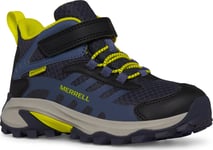 Merrell Kid's Moab Speed Mid 2 A/C Waterproof, Navy/Hi Viz, 31