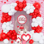 Ballons Rouges Et Blancs,120 Pcs Kit Guirlande Arche Ballons Rouges Blancs Avec Différentes Tailles 18/12/10/5 Pouces Pour A[Z130]