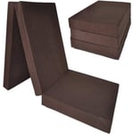 Extra Tjock Gästmadrass - Brun - Campingmadrass - Resemadrass - Hopfällbar Madrass - 195 X 80 X 15 Cm