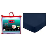 Dodo Couette MAXICONFORT Thermolite Ultra 240x260 350g & Amazon Basics Drap-Housse en Microfibre Bleu Marine 160 x 200 x 30 cm, 260 x 240 cm