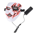 (with Red Light)Masquerade Glowing Mask With EL Cold Light Plastic White RE