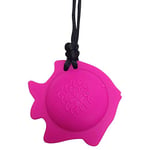 Chew Pendant Pink Fish Training and Development Fidget Toy Chew Necklace forSensory,Oral Motor, Anxiety, Autism, ADHD