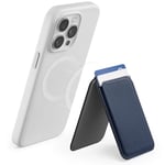 MOFT Porte-Cartes pour iPhone 16/15/14/13/12 Series, MagSafe Wallet Support de Téléphone Compatible avec MagSafe, MOVAS Portefeuille Magnétique en Cuir Végétal avec 2 Supports de Cartes (Navy Blue)