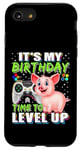 Coque pour iPhone SE (2020) / 7 / 8 It's My Birthday Pig Time to Level Up Jeu vidéo