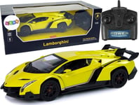 Leantoys Import Auto Sport R/C 1:24 Lamborghini Veneno Yellow 2.4 G Light