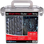 WeRChristmas Chasing Cluster Light String with 180-LED, 2.7 m - Bright White