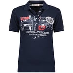 Geographical Norway Kerry Lady - Polo Coton Femme Col - Coupe Reguliere Manche Courte - T-Shirt Fit Respirant Classique Femme (Marine M Taille 2)