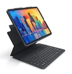 Zagg Pro Keys Keyboard & Case with Pencil Holder for iPad Pro 12.9-inch (3rd, 4th and 5th Gen), Backlit Laptop-Style Keys, QWERTY English UK, Black/Gray