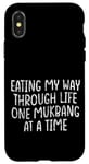 Coque pour iPhone X/XS Eating My Way Through Life One Mukbang At A Time --