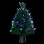 Arbre de Noël lumineux Sapin artificiel vert en fibre optique multicolore h 45 cm - Feeric Christmas