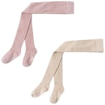 Konges Sløjd 2-pack Rib Glitter Tights Rose/Off White | Vit | 68/74 cm