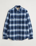 Nudie Jeans Glenn Padded Checked Shirt Jacket Blue