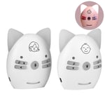 (UK-White)Audio Baby Monitor 2.4GHz Wireless Infant Sound Monitor 2 Way Voice