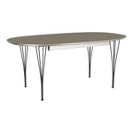 Fritz Hansen - Superellips Utdragbart B619 – 180–300x120 cm Brown Ottowa/Black - Matbord - Bruno Mathsson - Brun - Metall/Trä