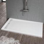 Receveur de douche 70 x 120 cm extra plat ELITE en resine surface ardoisee blanc