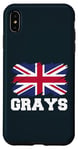 Coque pour iPhone XS Max Gris Royaume-Uni, drapeau britannique, gris drapeau Union