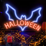 Neolia LED Neonskilt Halloween - Rødt og Blått lys m. Flaggermus