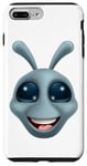 Coque pour iPhone 7 Plus/8 Plus Alien Gris Gris Fun Personnage de dessin animé drôle