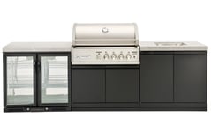 Crossray Outdoor Kitchen 4 Burner BBQ, Double fridge, Double Cabinet & Sink TC4K10