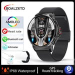 Uusi 1,85 Tuuman Ultra Hd Bluetooth Call Smart Watch Miesten Sport Fitness Track -Sykemittari 710 Mah Älykello Huawei Xiaomille_Black mesh_710mAh Battery