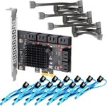 SA3112J Carte d'extension PCIe SATA 12 Ports, incluant Les câbles SATA et Le câble d'alimentation 1:5 SATA Splitter, Compatible avec Windows, Linux, Mac OS, NAS