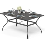 Table de jardin en métal noir 94D x 153W x 72H Tabourets de bar à hauteur de comptoir avec repose-piedsCuisine, salle à manger, chaise de café