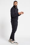 French Connection Mens Navy Cotton Blend 1/2 Zip Jumper And Jogger Tracksuit Co-Ord - Size X-Large