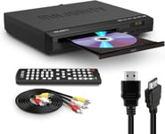 Lecteur Dvd Hdmi Pour Tv,Lecteurs Dvd 1080P Sans Région Pour Smart Tv,Mini Lecteur Dvd Multizone Avec Usb,Cd Et Mp3,Câble Hdmi,Câble Rca Et Télécommande Inclus,Lecteur Dvd