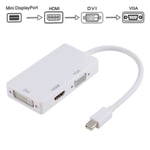 D1 Mini DP vers HDMI + Convertisseur multifonction 1080p DVI + VGA, Longueur du câble: 15cm (Blanc)