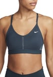 NIKE Women's W Nk Indy V-Neck Bra Sports, Deep Jungle/Deep Jungle/White, M