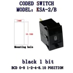 Commutateur de codage KSA-2/B BCD aster 21C Commutateur de code 0-9 Joli interdit 1/2/3/4 Commutateur numérique 5 contacts - Type KSA-2-B 1-bit black