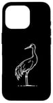 Coque pour iPhone 16 Pro Line Art Grue de sable pour oiseaux et ornithologues