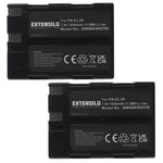 EXTENSILO 2x Batteries compatible avec Nikon D50, D70, D70s, D100, D100 SLR appareil photo, reflex numérique (1600mAh, 7,4V, Li-ion)