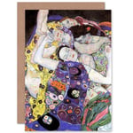 Gustav Klimt The Maiden Greetings Card Plus Envelope Blank inside