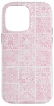 iPhone 14 Pro Max Light Pink Porcelain Mediterranean Watercolor Tile Majolica Case