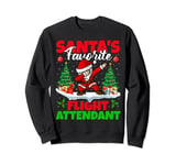 Xmas Dabbing Santa's Favorite Flight Attendant Christmas Sweatshirt