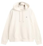 GANT Women's Shield Hoodie Hooded Sweatshirt, Eggshell, M