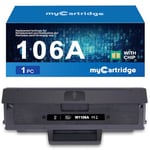 myCartridge Compatible pour Toner HP 106A W1106A Noir (avec Puce) pour HP Laser 107a 107w MFP 137fwg 135a 135w 135wg 137fnw 135r 107r (1 Noir)