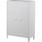 Casier de bureau armoire meuble de rangement pour bureau atelier chambre acier de bureau métallique à 2 portes 110 x 75 x 33 cm blanc