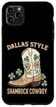 Coque pour iPhone 11 Pro Max Dallas Green Cowboy Trèfle pour la Saint-Patrick