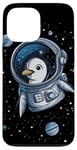 iPhone 13 Pro Max Cute Penguin Astronaut in Space Adventure Apparel Case