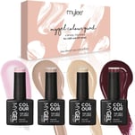 Mylee Gel Nail Polish Quad Colour Set 4x10ml [Neutrals] UV/LED Soak-Off Nail Art